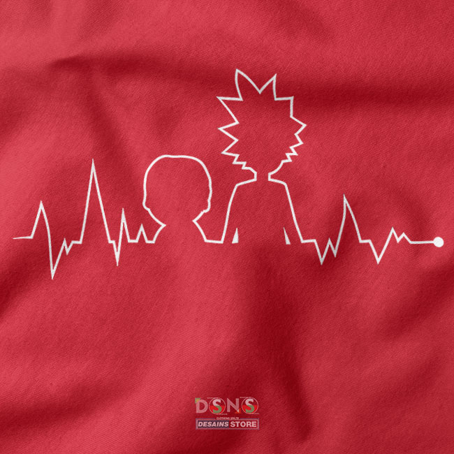 Heartbeat Rick and Morty Graphic T-shirt