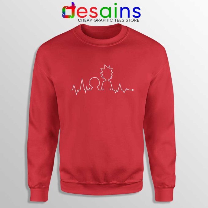 Heartbeat Rick and Morty Red Sweatshirt Get Schwifty Sweater