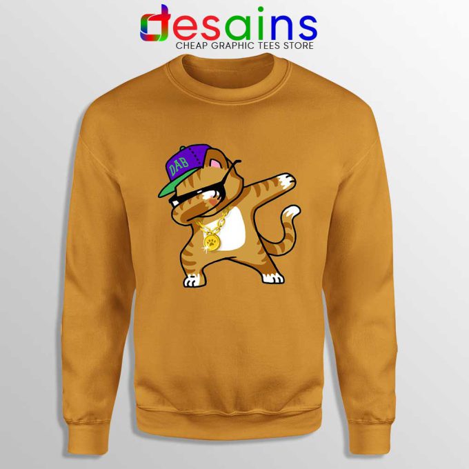 Hip Hop Dabbing Cat Orange Sweatshirt Funny Kitten Dance Sweater