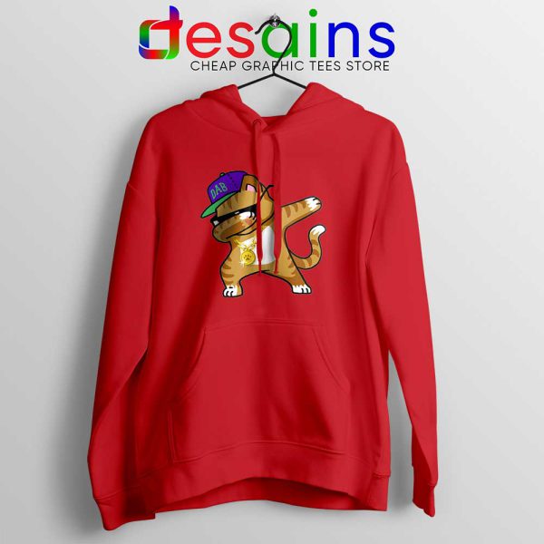 Hip Hop Dabbing Cat Red Hoodie Funny Kitten Dance Hoodies