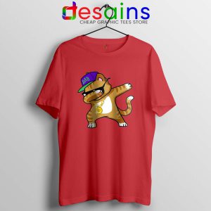 Hip Hop Dabbing Cat Red Tshirt Funny Kitten Dance Tee Shirts