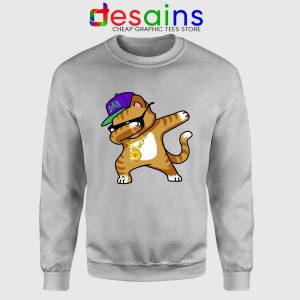 Hip Hop Dabbing Cat Sport Grey Sweatshirt Funny Kitten Dance Sweater