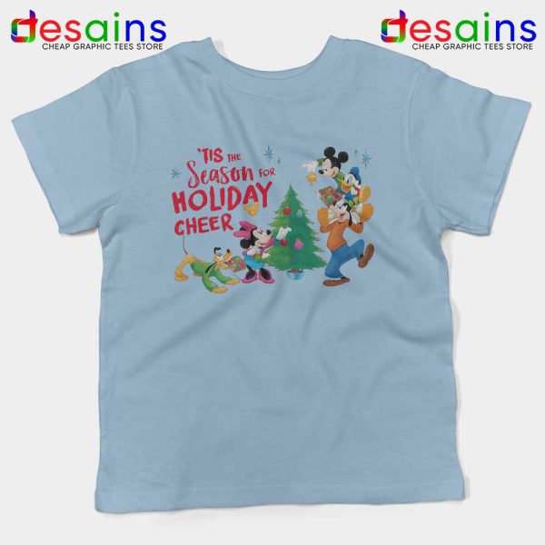 Holiday Cheer Disney Light Blue Kids Tshirt Christmas Youth Tees