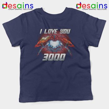 I Love You 3000 Endgame Kids Navy Tshirt Iron Man Youth Tees