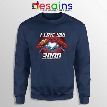 I Love You 3000 Endgame Navy Sweatshirt Iron Man Sweater S-3XL