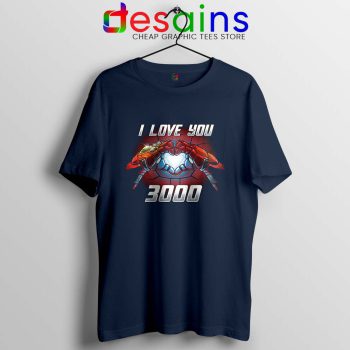 I Love You 3000 Endgame Navy Tshirt Iron Man Tee Shirts S-3XL