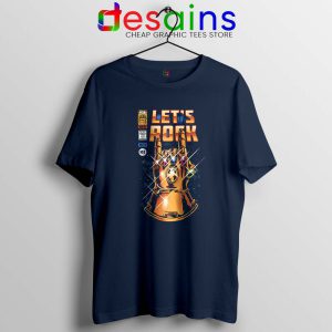 Infinity Gauntlet Lets Rock Navy Tshirt Thanos Rock Tee Shirts S-3XL