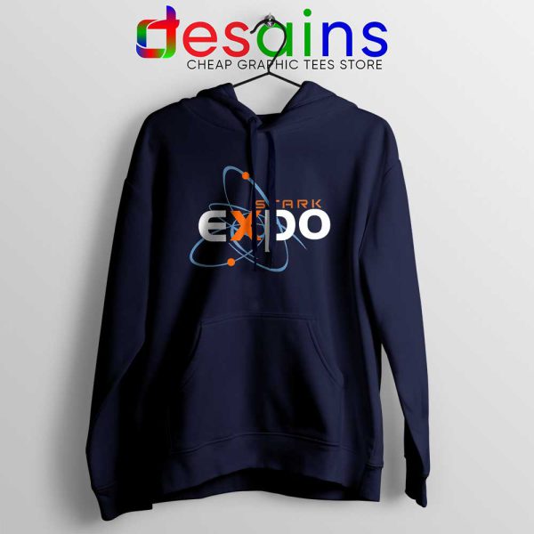 Iron Man Expo Navy Hoodie The Stark Expo Hoodies Film S-2XL