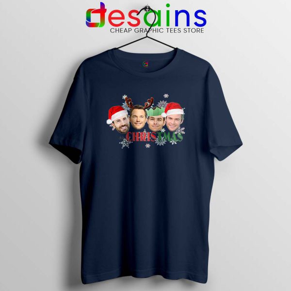 Its Chris Christmas Navy Tshirt Chris Evans Pratt Hemsworth Pine Tees