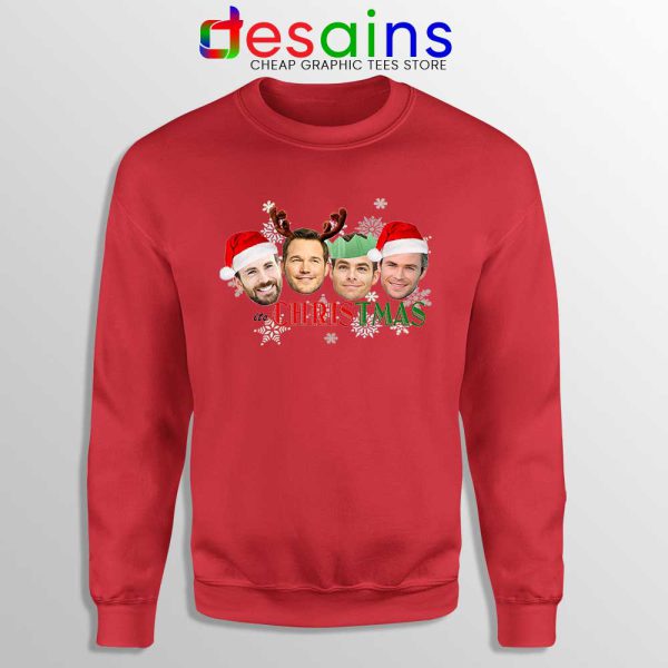 Its Chris Christmas Red Sweatshirt Chris Evans Pratt Hemsworth Pine Sweater