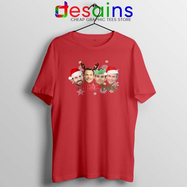 Its Chris Christmas Red Tshirt Chris Evans Pratt Hemsworth Pine Tees