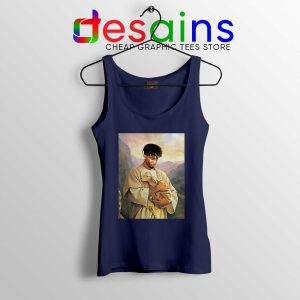 Jesus Playboi Carti Navy Tank Top Playboi Christmas Tank Tops