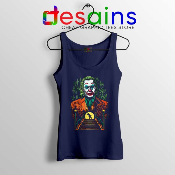 Joker Reborn Arthur Fleck Navy Tank Top Hahaha Joker Tank Tops S-3XL