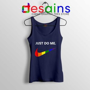 Just Do Me Pride Rainbow Navy Tank Top LGBT Tank Tops S-3XL