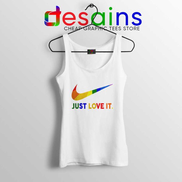 Just Love It LGBT Pride Tank Top Rainbow Lesbian Gay Tops S-3XL