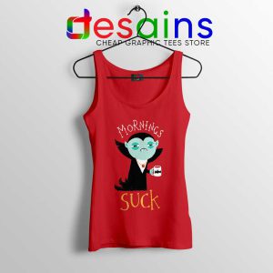 Morning Sucks Dracula Red Tank Top Count Dracula Tank Tops S-3XL