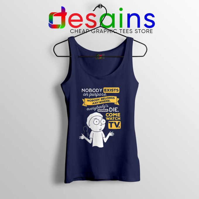Nobody Exists on Purpose Navy Tank Top Rick and Morty Tops