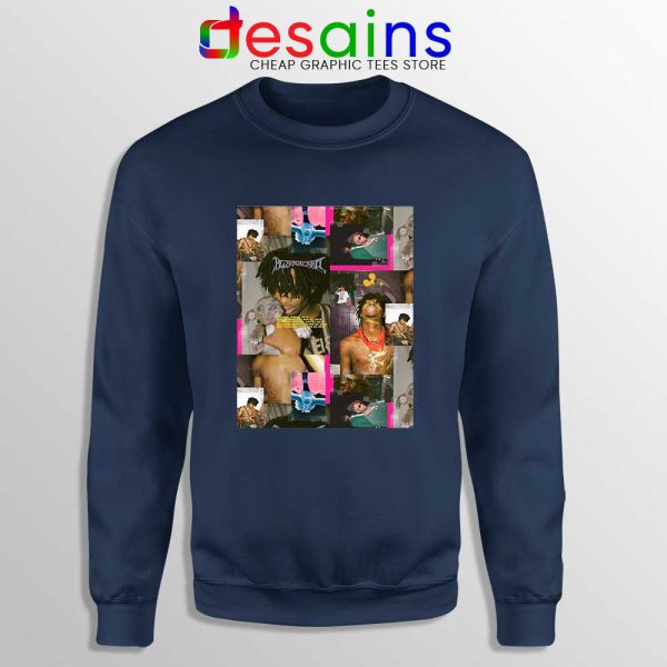 Playboi Carti Photo Collages Navy Sweatshirt Playboi Merch Sweater