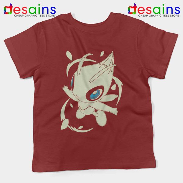 Pokémon GO Celebi Maroon Kids Tshirt Pokemon Game Tee Shirts Youth