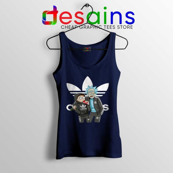 Rick Morty Adidas Clothes Navy Tank Top Rick And Morty Tops S-3XL