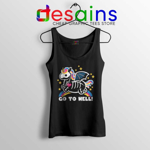 Skeleton Unicorn Go to Hell Tank Top Unicorn Tank Tops S-3XL