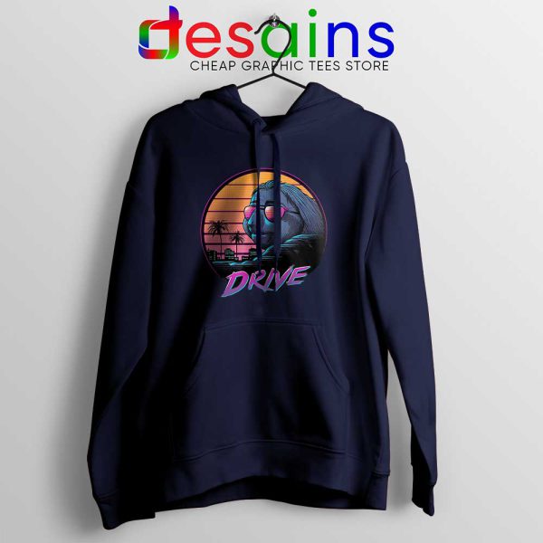 Slow Drive Sloth Navy Hoodie Funny Sloth Animal Hoodies Size S-2XL