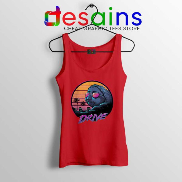 Slow Drive Sloth Red Tank Top Funny Sloth Animal Tank Tops S-3XL