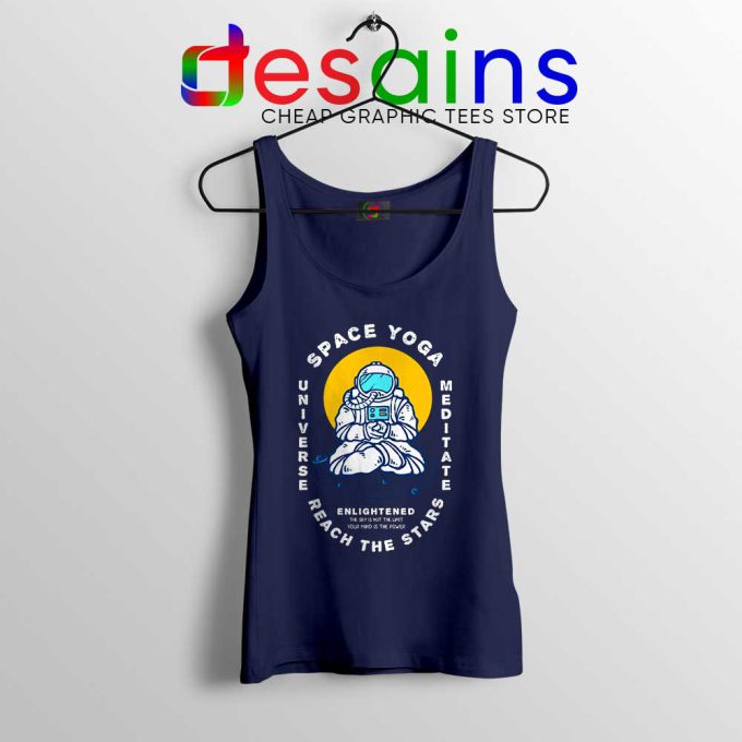 Space Yoga Universe Meditate Navy Tank Top Yoga Lover Tops S-3XL