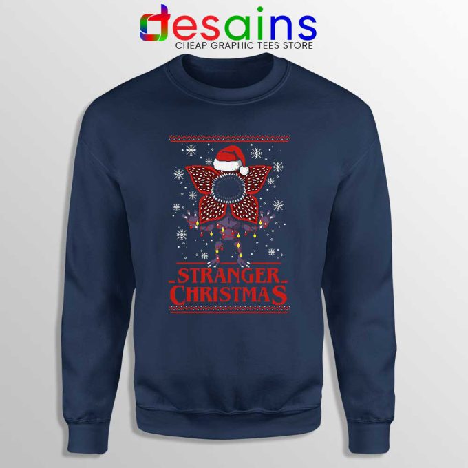 Stranger Christmas Demogorgon Navy Sweatshirt Stranger Things Sweater