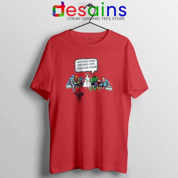 Superhero And Nurse Red Tshirt Superhero Comic Book Tee Shirts