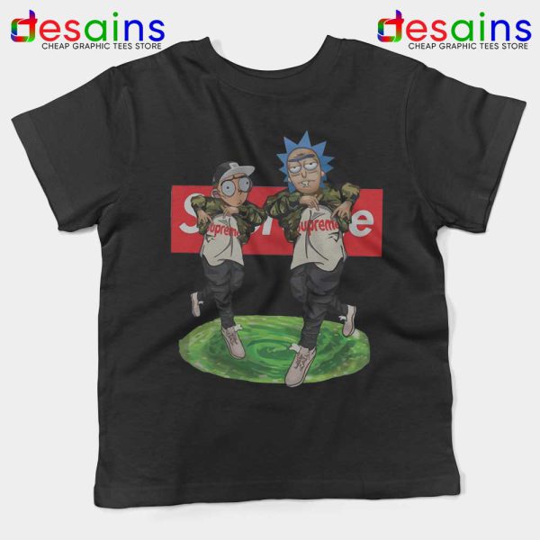 Supreme Rick And Morty Hip Hop Black Kids Tshirt Get Schwifty Youth Tees