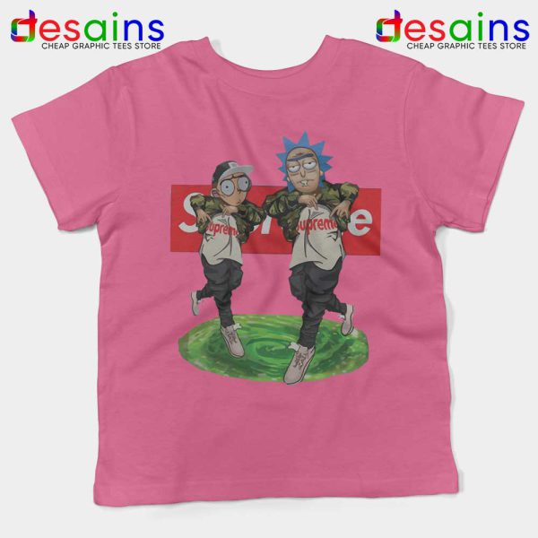 Supreme Rick And Morty Hip Hop Pink Kids Tshirt Get Schwifty Youth Tees