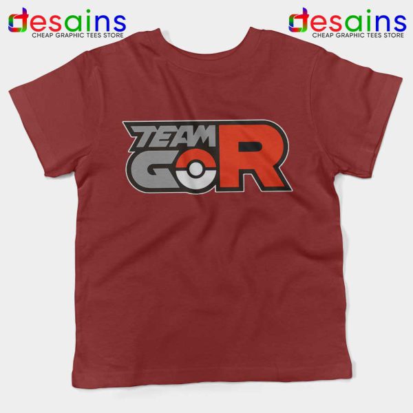 Team Rocket GO Maroon Kids Tshirt Pokemon GO Tee Shirts Youth
