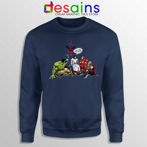 Avengers Jesus Christmas Navy Sweatshirt And That's How I Saved The World