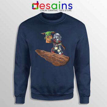 Baby Yoda And The Mandalorian Navy Sweatshirt Disney Plus Sweater