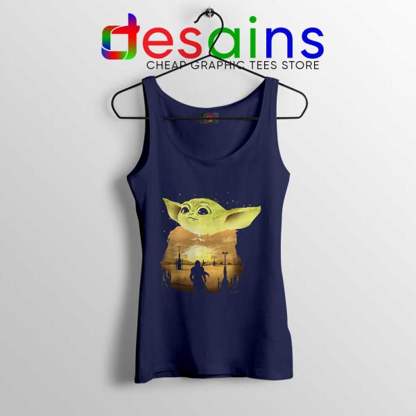 Baby Yoda The Mandalorian Navy Tank Top Star Wars Tank Tops