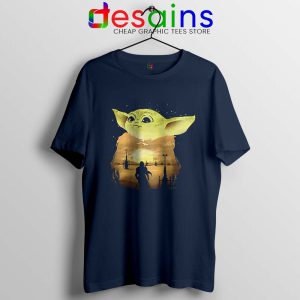 Baby Yoda The Mandalorian Navy Tshirt Star Wars Tee Shirts S-3XL