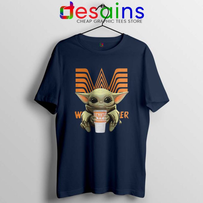 Baby Yoda Whataburger Mandalorian Navy Tshirt Star Wars Tee Shirts