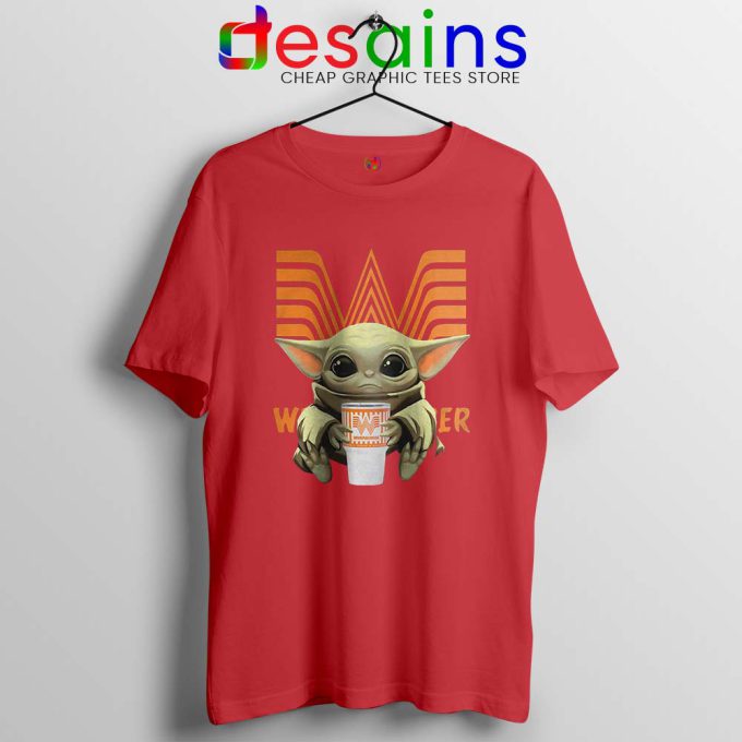 Baby Yoda Whataburger Mandalorian Red Tshirt Star Wars Tee Shirts