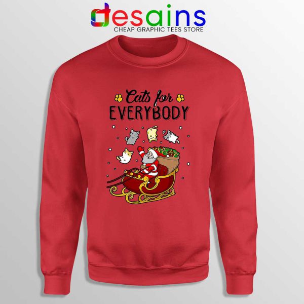 Cats Santa For Everybody Red Sweatshirt Christmas Cats Sweater