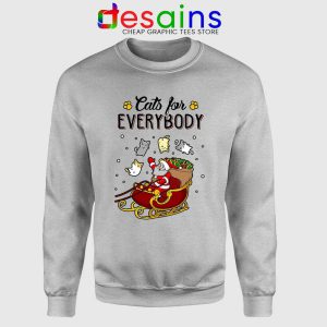 Cats Santa For Everybody Sport Grey Sweatshirt Christmas Cats