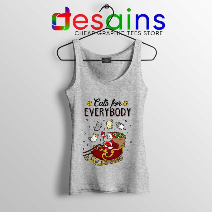 Cats Santa For Everybody Sport Grey Tank Top Christmas Cats
