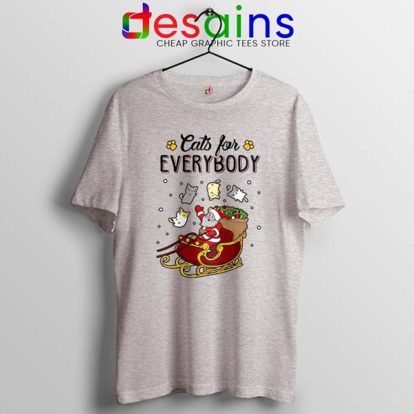 Cats Santa For Everybody Sport Grey Tshirt Christmas Cats Tee Shirts