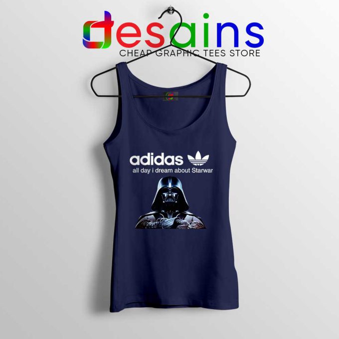 Darth Vader Adidas Navy Tank Top All Day I Dream About Starwar Tops