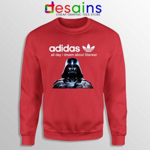Darth Vader Adidas Red Sweatshirt All Day I Dream About Starwar Sweater