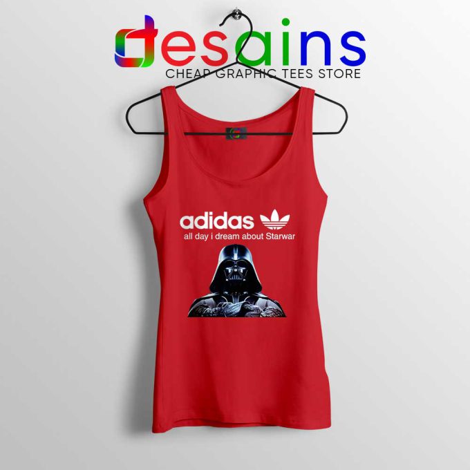Darth Vader Adidas Red Tank Top All Day I Dream About Starwar Tops