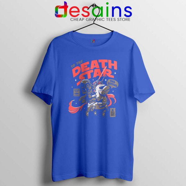 Death Star Unicorn Blue Tshirt Darth Vader Star Wars Tee Shirts S-3XL