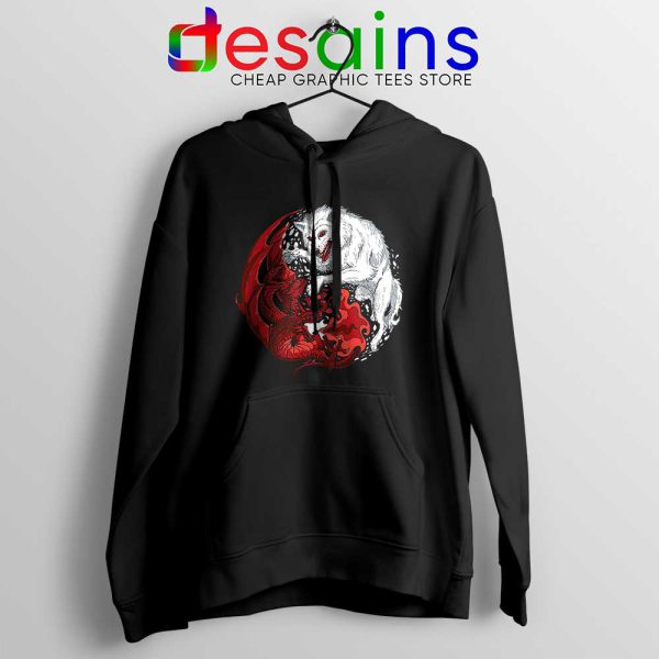 Dragon and Wolf Hoodie Yin and Yang Hoodies S-2XL