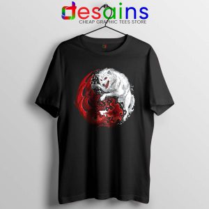 Dragon and Wolf Tshirt Yin and Yang Tee Shirts S-3XL