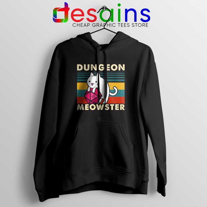 Dungeon Meowster DnD Hoodie Cat Gamer D20 Hoodies S-2XL